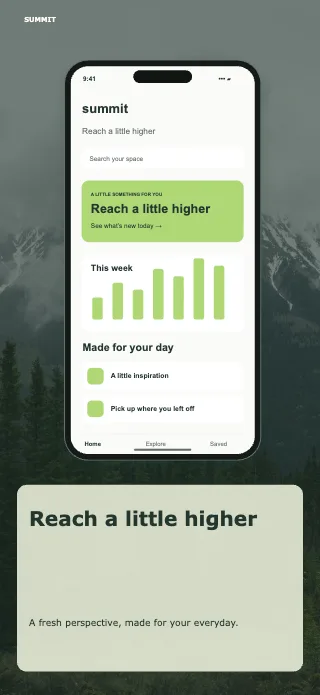 Summit screenshot design: Bottom caption