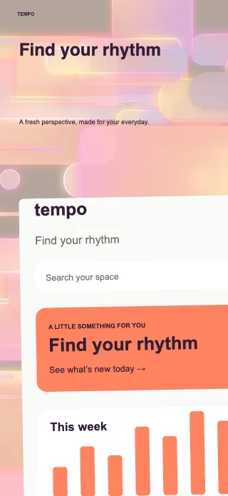 Tempo screenshot design: Close-up