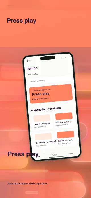 Tempo screenshot design: Horizon