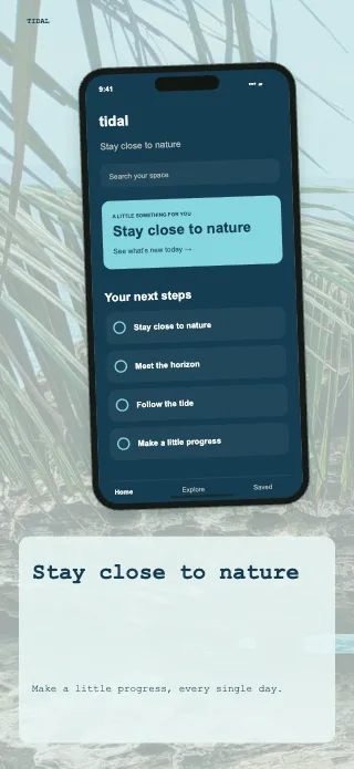 Tidal screenshot design: Bottom caption