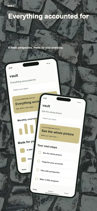 Vault screenshot design: Offset stack