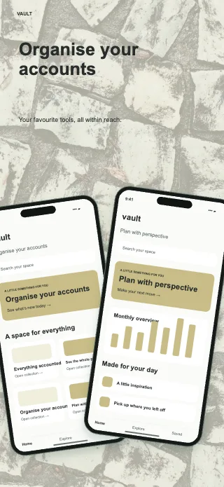 Vault screenshot design: Paired perspectives