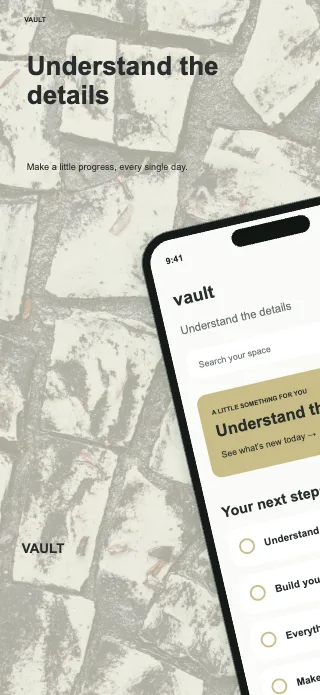 Vault screenshot design: Corner crop
