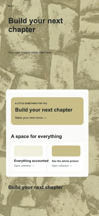 Vault screenshot design: Wide detail