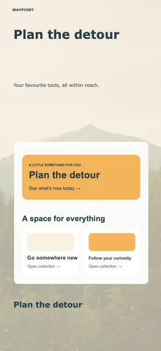 Waypoint screenshot design: Wide detail